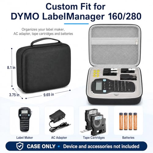 PAIYULE Label Maker Case for DYMO LabelManager 160/280, Gray - color: gray
