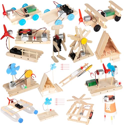 EUDAX 465PCS DC Motor Kit STEM Mini Electric Motor Kit for DIY Science Projects, LED Light Vanes Propeller, AA Battery Holder, Plastic Gears, Electrical Engineering Kit for Education Projects