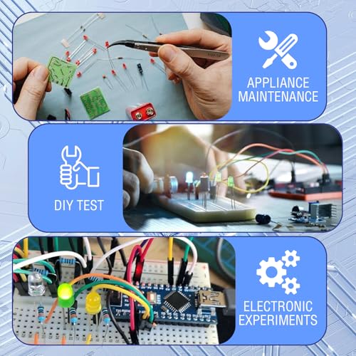 500 Pcs 5mm LED Diode Lights Assored Kit, Variety Color Electronics Components, Light Emitting Diodes for DIY Project, White/Red/Yellow/Green/Blue