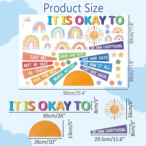 LHIUEM Positive Self-Affirmations Wall Decals Cute Mental Health Wall Decor - color: It is Okay to