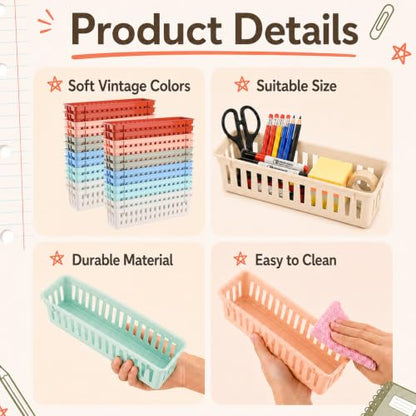14 pcs Boho Pencil Basket Dispenser for Classroom Pencil Holder for Desk - color: Boho