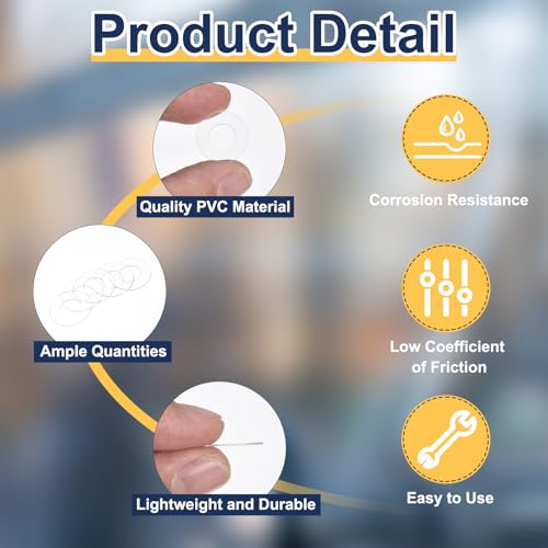 uxcell 120 Pcs M8 PVC Flat Washers 8mm ID 16mm OD 0.5mm Thick Plain Washer Grommets Plastic Sheet Gasket Fastener Sealing Spacer Gasket Ring Water Hose Washers, Clear - size: M8x16mmx0.5mm