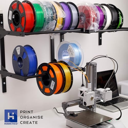 2-in-1 Filament Storage Rack, 3-Tier Wall Mount Spool Holder