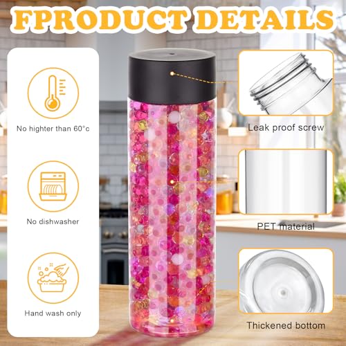 DI QIU REN 16 Pack Clear Plastic Bottles Empty Sensory Bottles with Caps – Reusable Juice Bottles Drink Containers Leakproof Water Bottle for Juice Milk (Black Lids, 12 oz / 350 ml) - size: 16 Pack 12 oz/ 350 ml