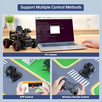 LewanSoul Robot Car for Raspberry Pi 5 ROS2 Programmable AI Vision Smart Robot Kit 360° Movement Chassis, Lidar SLAM Mapping Navigation Path Planning Autonomous Driving, MentorPi M1 with RPi 5 4GB