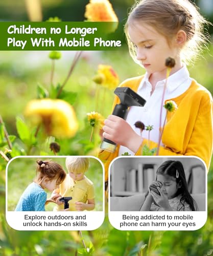 Handheld Microscope for Kids - 1000X Portable Microscope for Kids, Photo and Video Microscopes 2in Screen, Science Kit Gift for Kid Adults Boys Girls, Digital Coin Magnifier, 32GB, 5Pcs Sample Slides