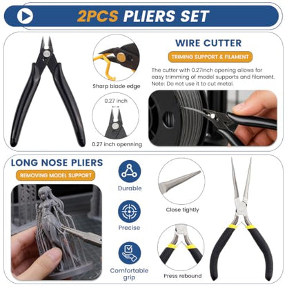46Pcs 3D Printer Tool Kit, 3D Printer Accessories with Storage Bag - style: 46PCS