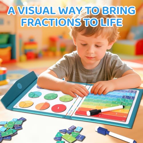 KAK Magnetic Fraction Book 51 Pcs Math Manipulatives Tiles Grades K-5