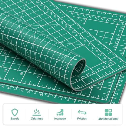 DIYSELF 23in×17in Cutting Mat, A2 Self Healing Craft Mat for Sewing - color: Green, size: 23"L x 17"W