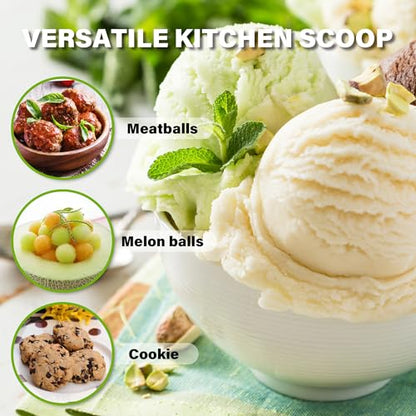 Large Cookie Scoop 3 Tbsp, Professional Stainless Steel Ice Cream Scoop 50mm, Cupcake Scoop Muffin Scoop for Baking, Good Soft Grips, Quick Trigger Release, 45ml (3 Tablespoon) - size: 3 tbsp (50 mm)
