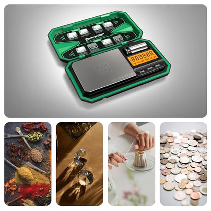 UNIWEIGH Digital Pocket Scale Precision 200g/0.01g Scale Grams Ounces - color: Green