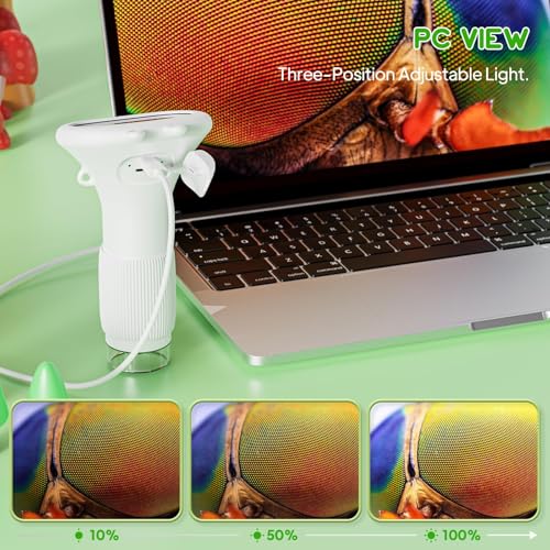 Handheld Microscope for Kids, 2" HD Screen Mini Portable Microscope Camera - color: White