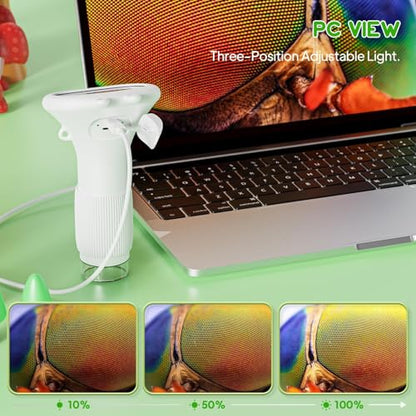 Handheld Microscope for Kids, 2" HD Screen Mini Portable Microscope Camera - color: White