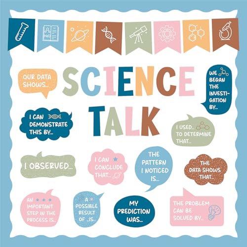 47Pcs Science Talk Bulletin Board Decorations Set, Boho Educational Bulletin Boards for Science Classroom Back to School Elementary Middle School Wall Decor Teacher Must Haves