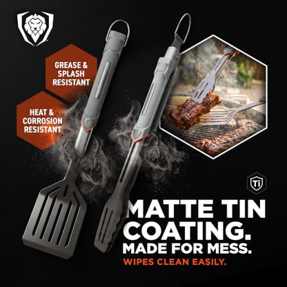 Dalstrong BBQ Spatula & Locking Tongs Set - 18" Spatula & 16" Tongs - size: 2pc Spatula Tongs