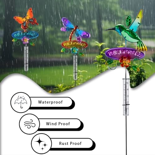3 Pcs Rain Gauge Outdoor, 5 Inch Tube Rain Gauge with Welcome Sign - color: 3 Pcs-Welcome Sign