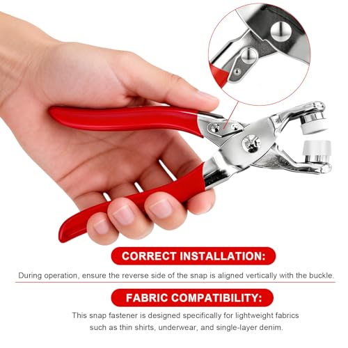 NXTOV 100 Set Pearl Snaps Button Kit with Fastener Pliers - color: 10mm-WHITE GOLD