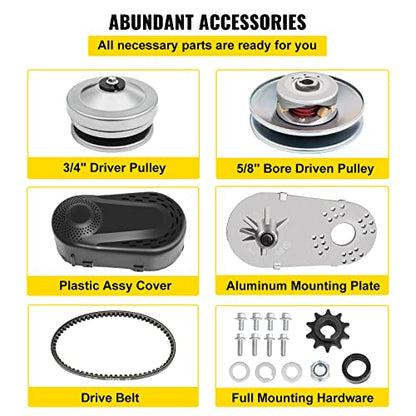 VEVOR Torque Converter, 30 Series 212 Predator Torque Converter kit Go Kart, Mini Bike Comet Clutch Set, 3/4 Inch 10T #40 or 41 Chain Predator Driver Pulley Replacement Comet TAV2