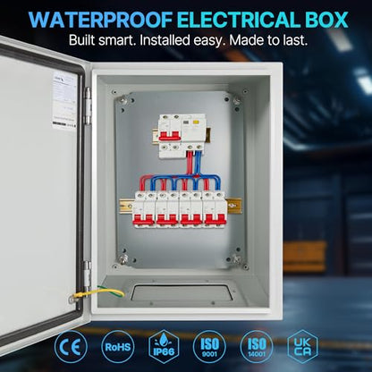 16x12x6 NEMA 4X Electrical Enclosure Metal Outdoor Enclosure Box - size: 16"H × 12"W × 6"D