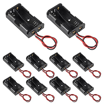 ACEIRMC AA Battery Holder Bundle 1.5V Single AA Battery Holder, 2 X 1.5V 3V AA Battery Holder, 3 X 1.5V 4.5V AA Battery Holder, 4X 1.5V 6V AA Battery Holderwith Leads (10pcs 2 Slot) - color: 10pcs 2 slot