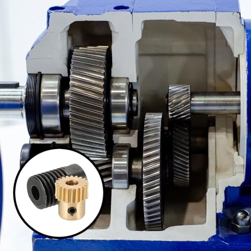 uxcell Worm Gear Set 20T 0.5 Module 20:1 Reduction Rate, Right Rotation Drive Gear Box Wheel Reduce Transmission Part (Brass Gear-4mm Bore, #45 Steel Rod 5mm Bore) - size: Gear-4mm, Rod-5mm Bore, style: 0.5M-20T