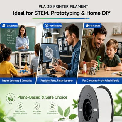Kingroon 16KG PLA Filament Bundle 1.75mm 3D Printer Filament Multicolor Pla Filament Bulk for Most 3D Printer, Dimensional Accuracy +/- 0.02 mm, 1kg Spool,16 Rolls,16 Colors - color: 16*1kg (Black+white+gray+red+blue+green+yellow+purple+skin+silver+transp