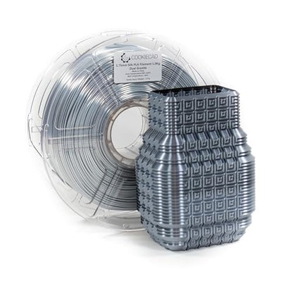 Cookiecad Silk PLA Filament Dual Color, Granite, 1.75mm 1kg for 3D Printer - color: Dual Silk Granite