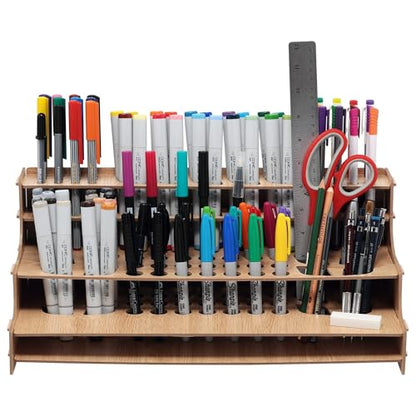 HG Art Concepts Mezzo Artist Drawing Rack - Wood Grain Laminate Multi Layer Desk Stand Professional Storage Display Organizer for Pens, Pencils, Drafting and all other Drawing Tools