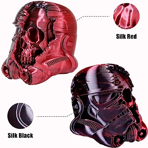 PLA Filament 1.75mm, Silk PLA 3D Printer Filament, High Speed Printing Dual Color Filament Black Red 2 in 1 Coextrusion 1.75 PLA Filament +/-0.02mm, 1kg/2.2lb - color: Dual-color Black Red