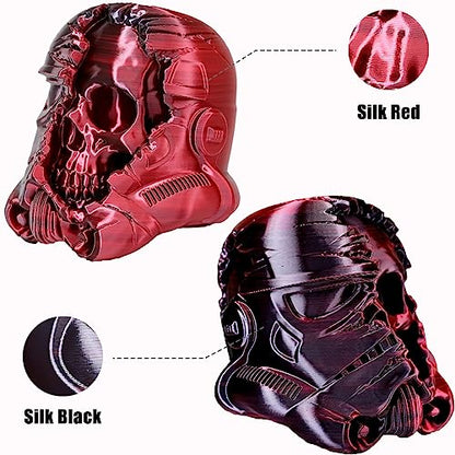 PLA Filament 1.75mm, Silk PLA 3D Printer Filament, High Speed Printing Dual Color Filament Black Red 2 in 1 Coextrusion 1.75 PLA Filament +/-0.02mm, 1kg/2.2lb - color: Dual-color Black Red