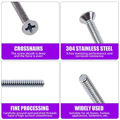 Swpeet 360Pcs Nylon Round Spacer Standoff Screw Nut and Flat Head Phillips #6-32 Electrician's Machine Screw Assortment Kit Perfect for Screws Prototyping
