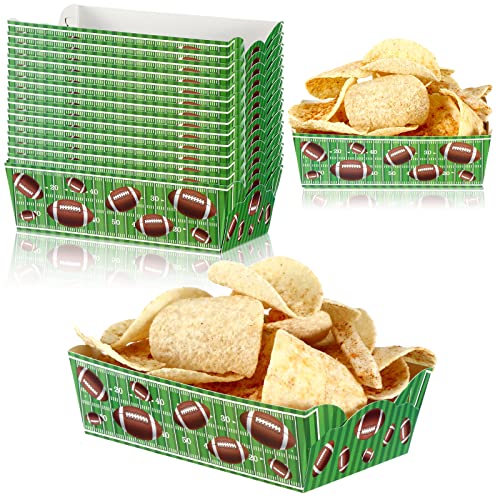 Cunhill 60 Pack Paper Food Trays 1 Lb Disposable Carnival Football - size: 1 lb, style: Football