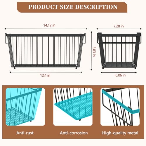 Enhanced Leak-Proof Bottom, Freezer Organizer Bins for 7 Cu.Ft,6 Pack - color: Black 6 Pack