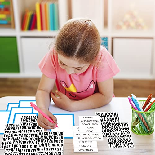 PerKoop 36 Sheets Science Fair Board Poster Boards Supplies 24 Self Adhesive Presentation Subtitles 4 Science Fair Project Titles 8 Personalized Letter Sticker for Classroom(Blue) - color: Blue