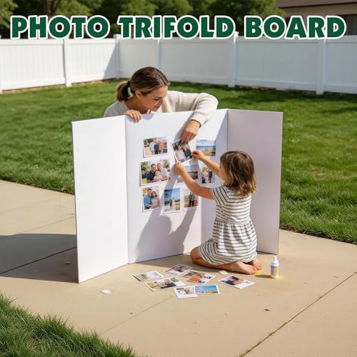 30 Pack White Trifold Poster Board, 36in x 48in Corrugated Project Board - size: 36''x48''-30P