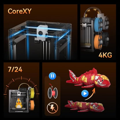 Flashforge AD5X Multi-Color 3D Printer, 600mm/s High-Speed 4 Color 3D Printer with 300˚C Nozzle, Auto Leveling and PEI Flexible Plate, 8.7 x 8.7 x 8.7in - color: AD5X