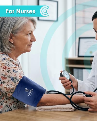 Single Head Stethoscope & Manual Blood Pressure Cuff Set for Nurses - color: Blue, style: With Premium Stethoscope Kit