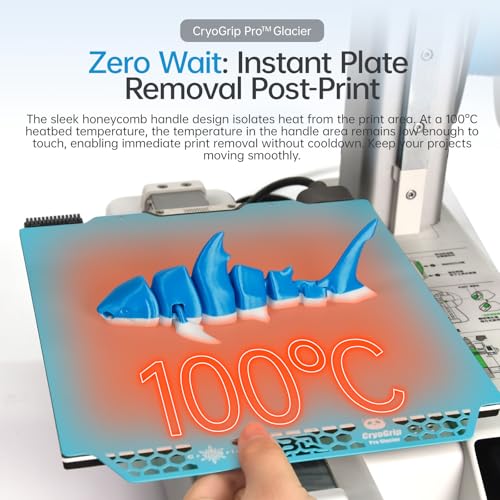 BIQU CryoGrip Pro Glacier Panda Build Plate for Bambu-Lab 3D Printer - color: Glacier-Blue, size: 184*184MM, style: Glacier