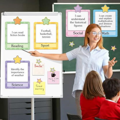 16 Pcs Magnetic Write Wipe Organization Chart, Stars - style: Stars