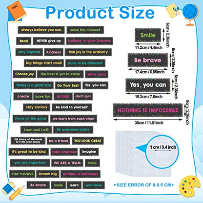 Hotop 42 Pcs Growth Mindset Inspirational Posters Banners Motivational Posters for Classroom Bulletin Board Decor Home Classroom Motivational Gallery Teacher Door Signs(Chalkboard Style) - style: Chalkboard Style