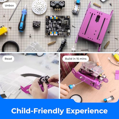 Makeblock mBot Pink STEM Coding Robotics Toy Kit for Girls & Kids Ages 8-12 - size: mBot Pink