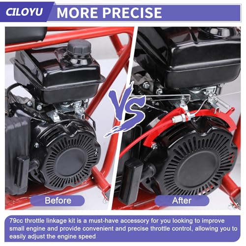 Throttle Linkage Kit Compatible with Predator 79 154F Engine CT100U - color: Red