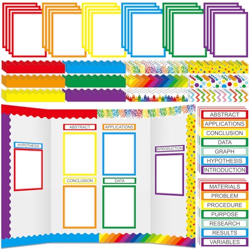 Fuyoooo 90 Pcs Science Fair Board Supplies, Rainbow - style: Rainbow