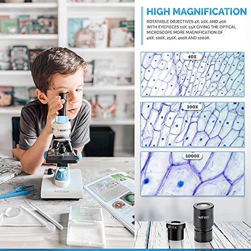 AmScope M162C-2L-PB10-WM "Awarded 2018 Best and Microscope Kit" - 1000X - style: Microscope Kit