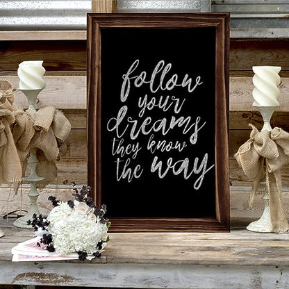 11"x17" Tabletop Chalkboard Sign with Stand - Rustic Brown - color: Rustic Brown, size: 11"W x 17"H
