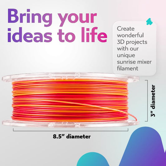 Cookiecad PLA Filament Dual Color, Sunrise Mixer, 1.75mm 1kg - color: Sunrise Mixer