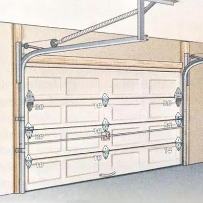 Linwnil Garage Door Rollers Hinges Set Bracket Screw Wire Rope Replacement Parts Blue Nylon Garage Door Wheels Quiet High Load 6200RS Seal Roller Hardware Tune Up Kit for 16 x 7", 18 x 7" Door