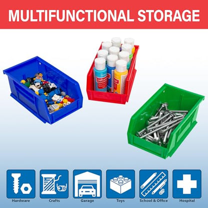 Akro-Mils 30220 AkroBins Plastic Storage Bins, 7"x4"x3", Clear, 24-Pack - color: Clear