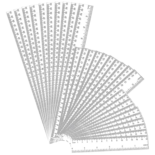 30 Pack Clear Ruler Set - 12 Inch & 8 Inch & 6 Inch Metric Measuring Tools | Dual CM/Inch Scale Rulers Bulk for Classroom, School Office Home Supplies | Assorted Sizes - size: Mixed Sizes
