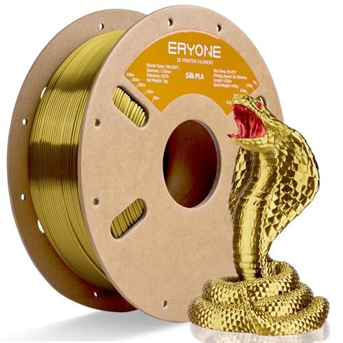 ERYONE Silk PLA Filament for 3D Printer 1.75mm +/- 0.03mm, Shiny Filament 1kg (2.1lbs)/Spool, Brass - color: Silk Brass, size: Silk Pla-1kg